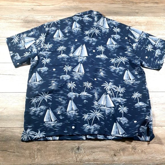 Island Shores XL Mens Short Sleeve Shirt Relaxed Hawaiian Vacation Casual - Picture 6 of 8